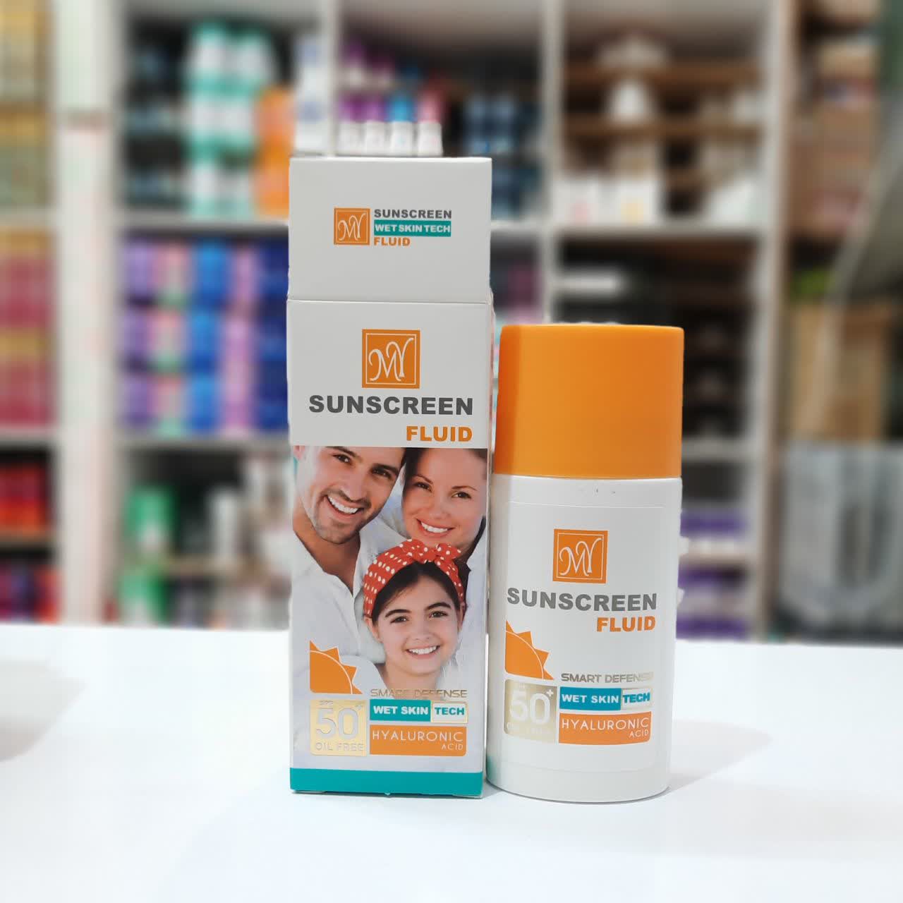 فلوئید ضدآفتاب بی‌رنگ مای SPF50 مدل Smart Defense مناسب انواع پوست، حجم 50 میلی‌لیتر