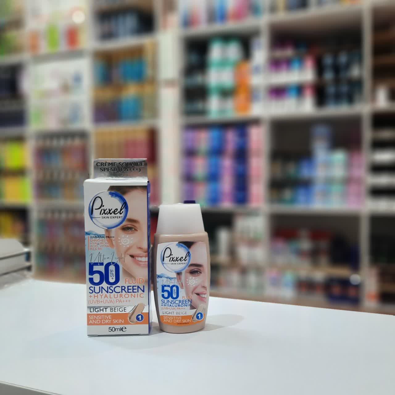 کرم ضدآفتاب 50 SPF بژ روشن ( شماره1 ) پوست خشک و حساس پیکسل 50 میلی لیتر Pixxel