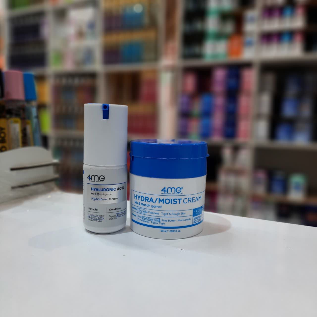 کرم آبرسان صورت فورمی مدل Hydration Therapy مناسب برای انواع پوست حجم 50 میلی‌لیتر به همراه سرم آبرسان صورت فورمی مدل Hyaluronic Acid مناسب برای انواع پوست حجم 30 میلی‌لیتر