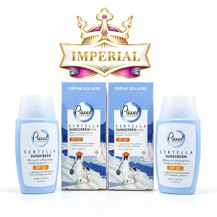 کرم ضد آفتاب بیرنگ پیکسل SPF 50 مدل Centella محافظ UVA ،UVB، ++++PA مناسب برای انواع پوست حجم 50 میلیلیتر